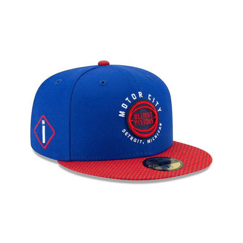 NBA Detroit Pistons City Edition 59Fifty Fitted (YZJ8784) - Blue New Era Caps